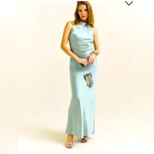 Reformation Anaiis Silk Dress Aqua Marine Size 4 - New and never worn